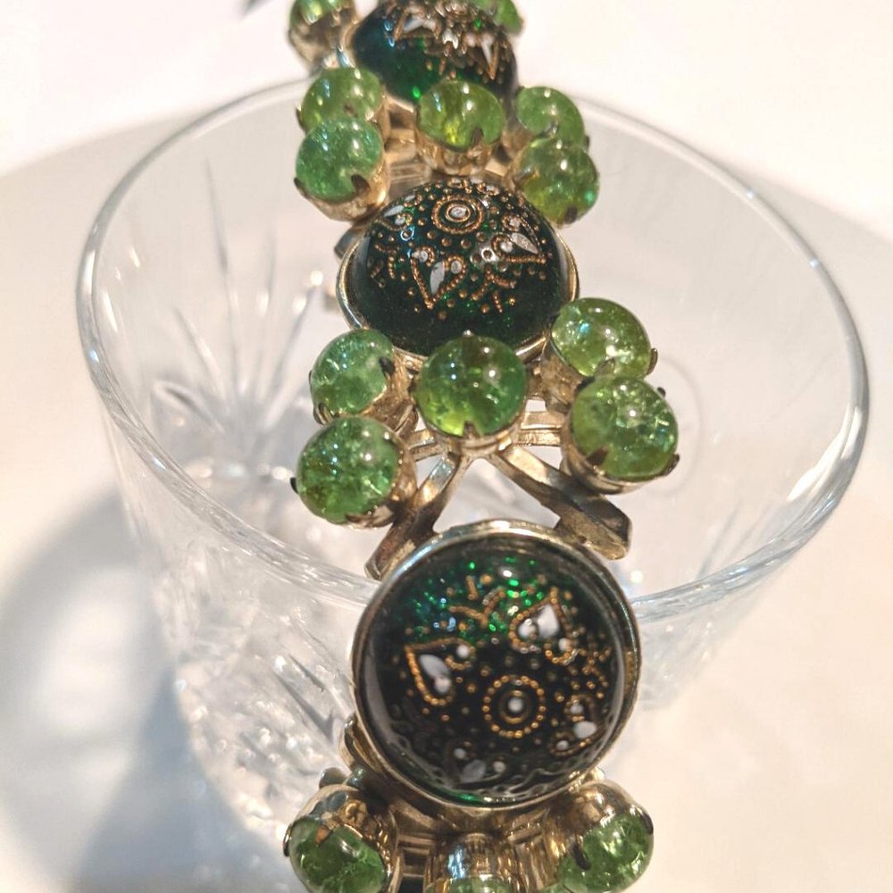 Vintage Chunky Art Glass bracelet from 1950s